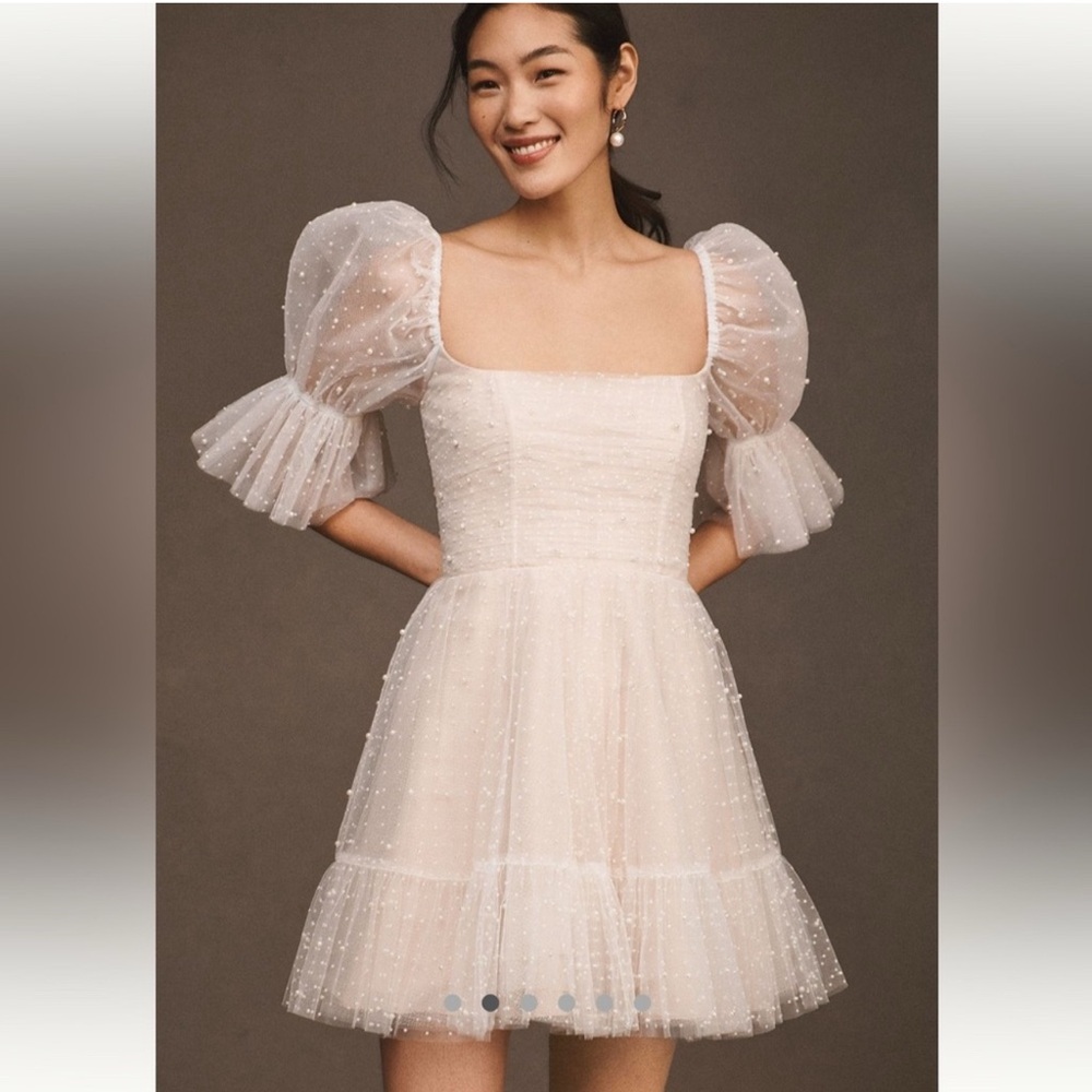 BHLDN BY Watters Macaron Cream Pearl Mini Dress NWOT Never Worn